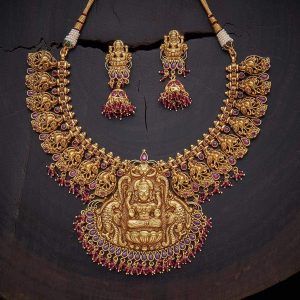 Antique Lakshmi Necklace Set - South India Jewels