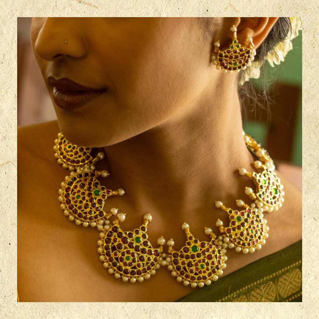 Temple Necklace Set - South India Jewels