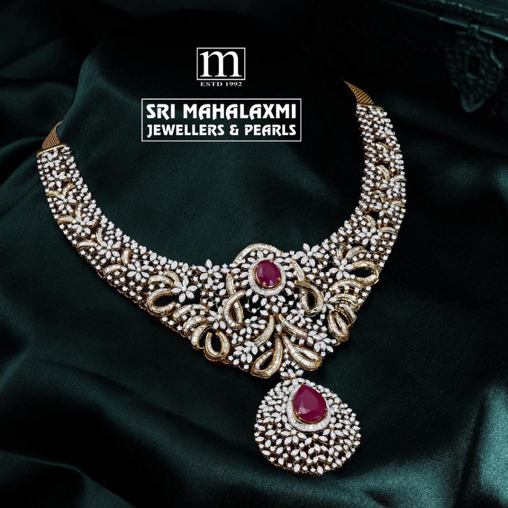 Diamond Necklace Set - South India Jewels