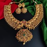 Golden Peacock Necklace Set