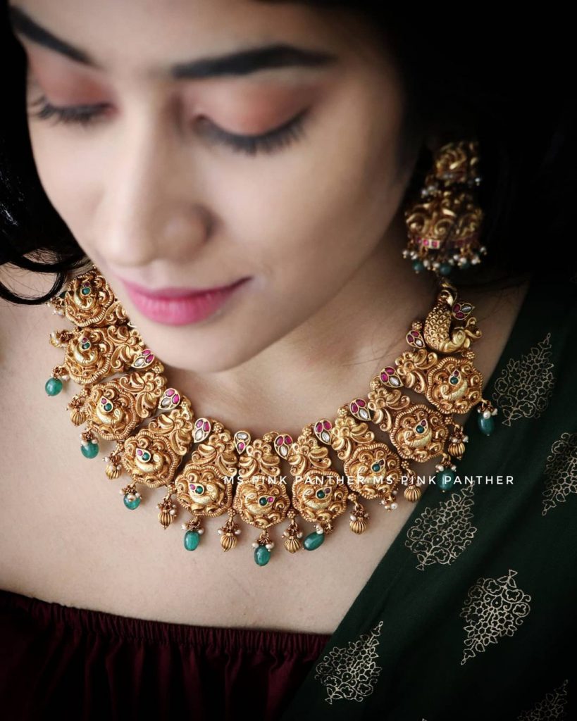 Temple Imitation Necklace Set - South India Jewels
