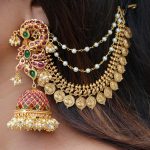 Peacock Statement Jhumkas With Matching Mattal By South India Jewels!