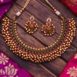 Beautiful Ghungroo Design Real Kemp Necklace By South India Jewels!