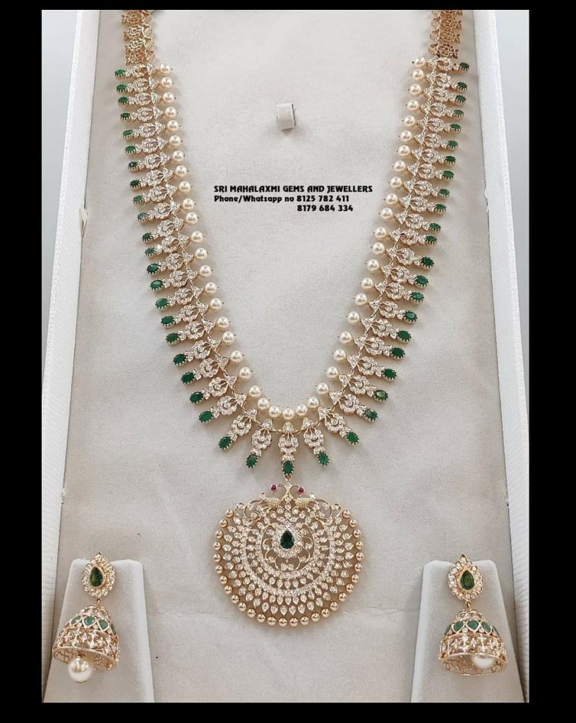 Long Diamond Necklace By Sri Mahalaxmi Gems and Jewellers!