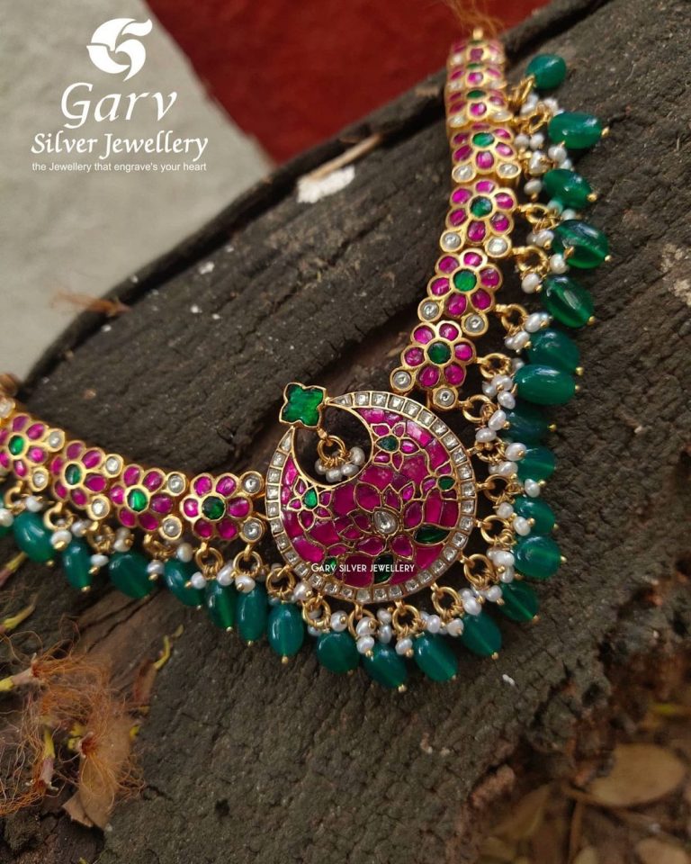 Semi precious Ruby and emerald Necklace