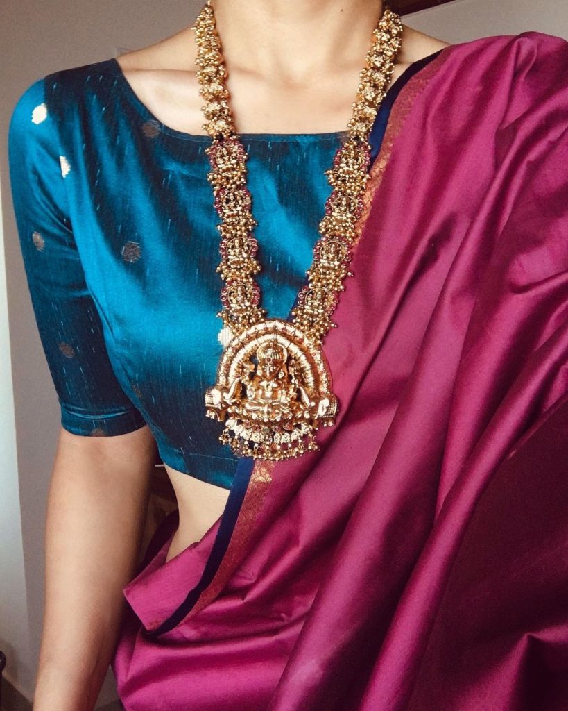Traditional Pearl Cluster Lakshmi Haram By Vriksham Jewellery!