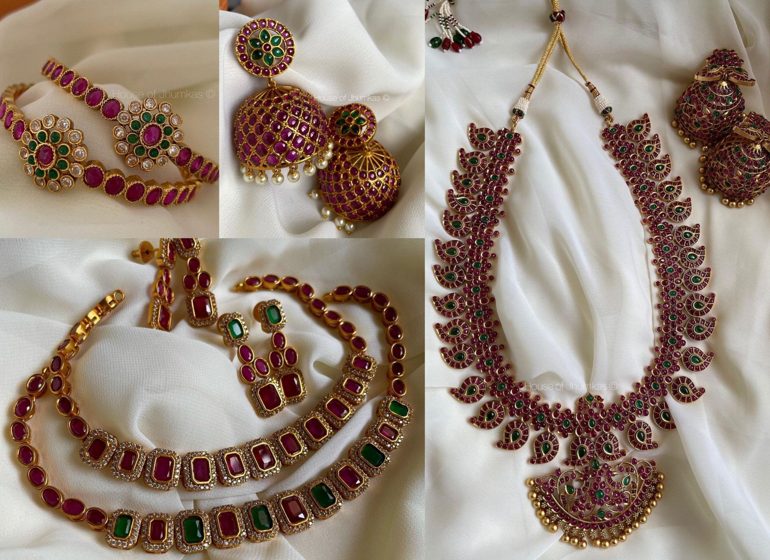 Stone Studded And Kemp Design Jewellery From House Of Jhumkas!