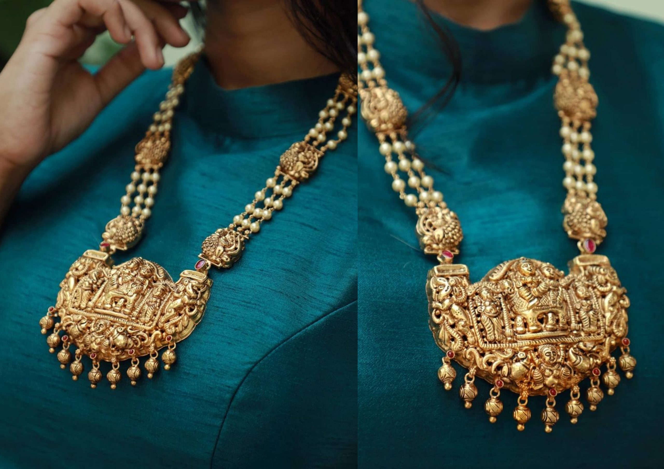 Handcrafted Nakshi Pendant Neckpiece