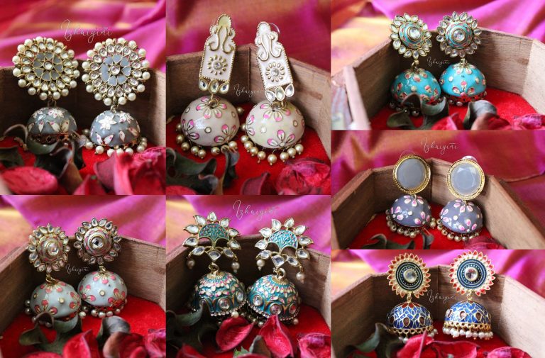 Meenakari Jhumka Collection by Izhaiyini Jewelry