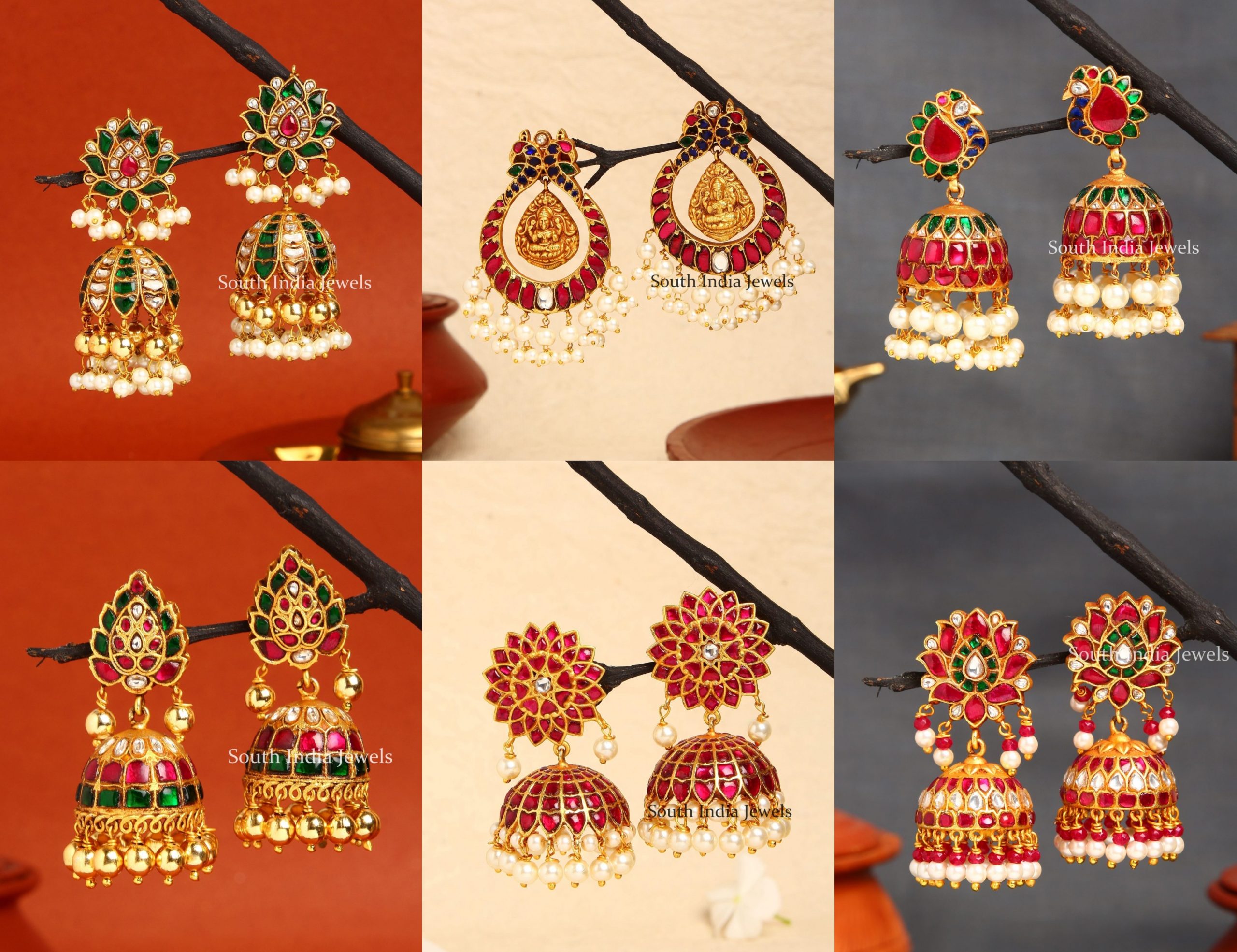 Kemp Studded Earrings Collection By South India Jewels