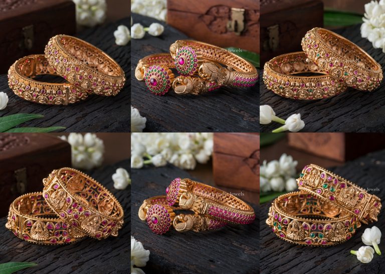Antique Nakshi And Kemp Bangles By South India Jewels