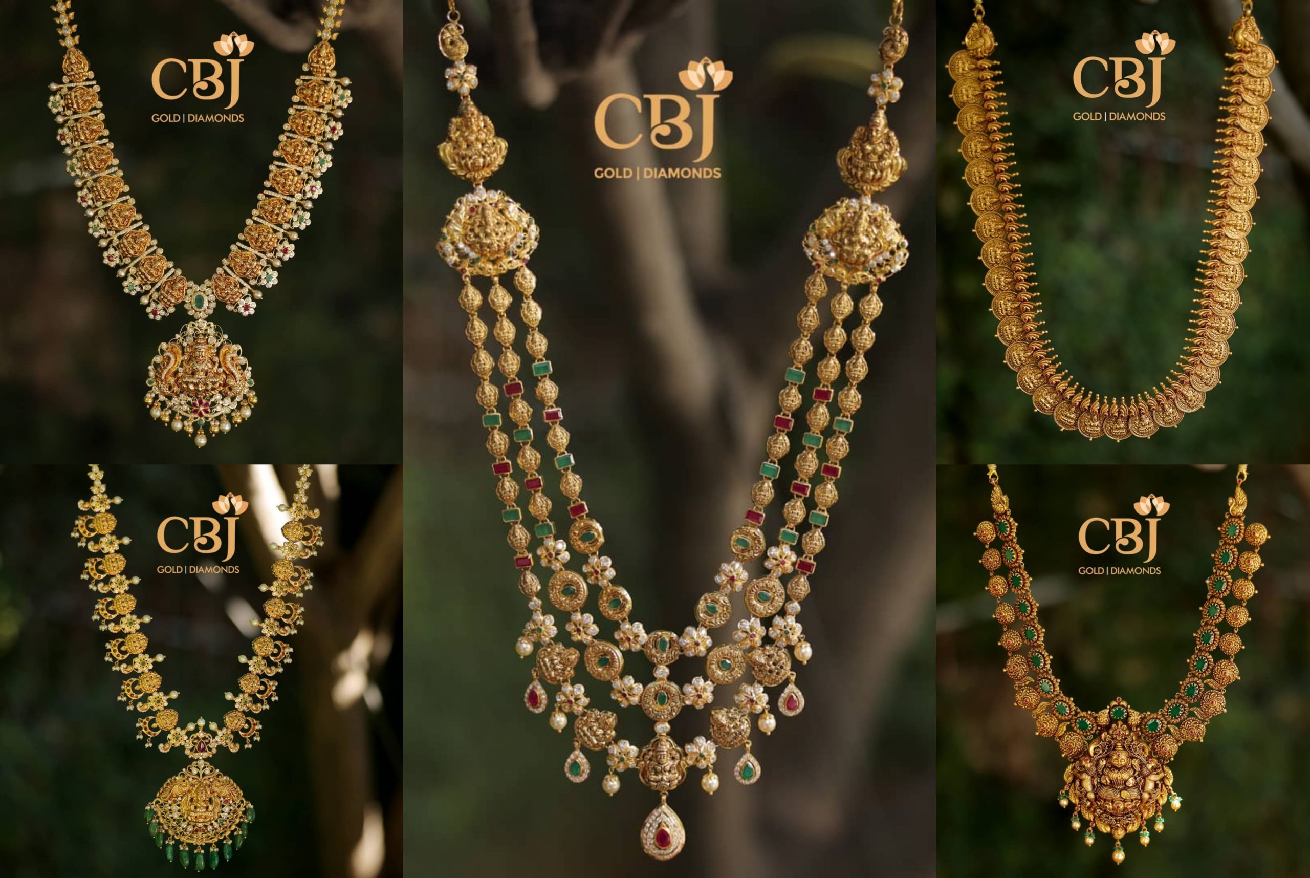Stunning Long Harams With Temple Designs By CBJ Gold & Diamonds