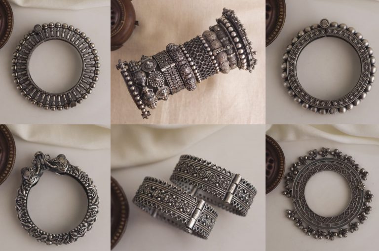 German Silver Antique Bangle Collection From Alizeh by Anandi