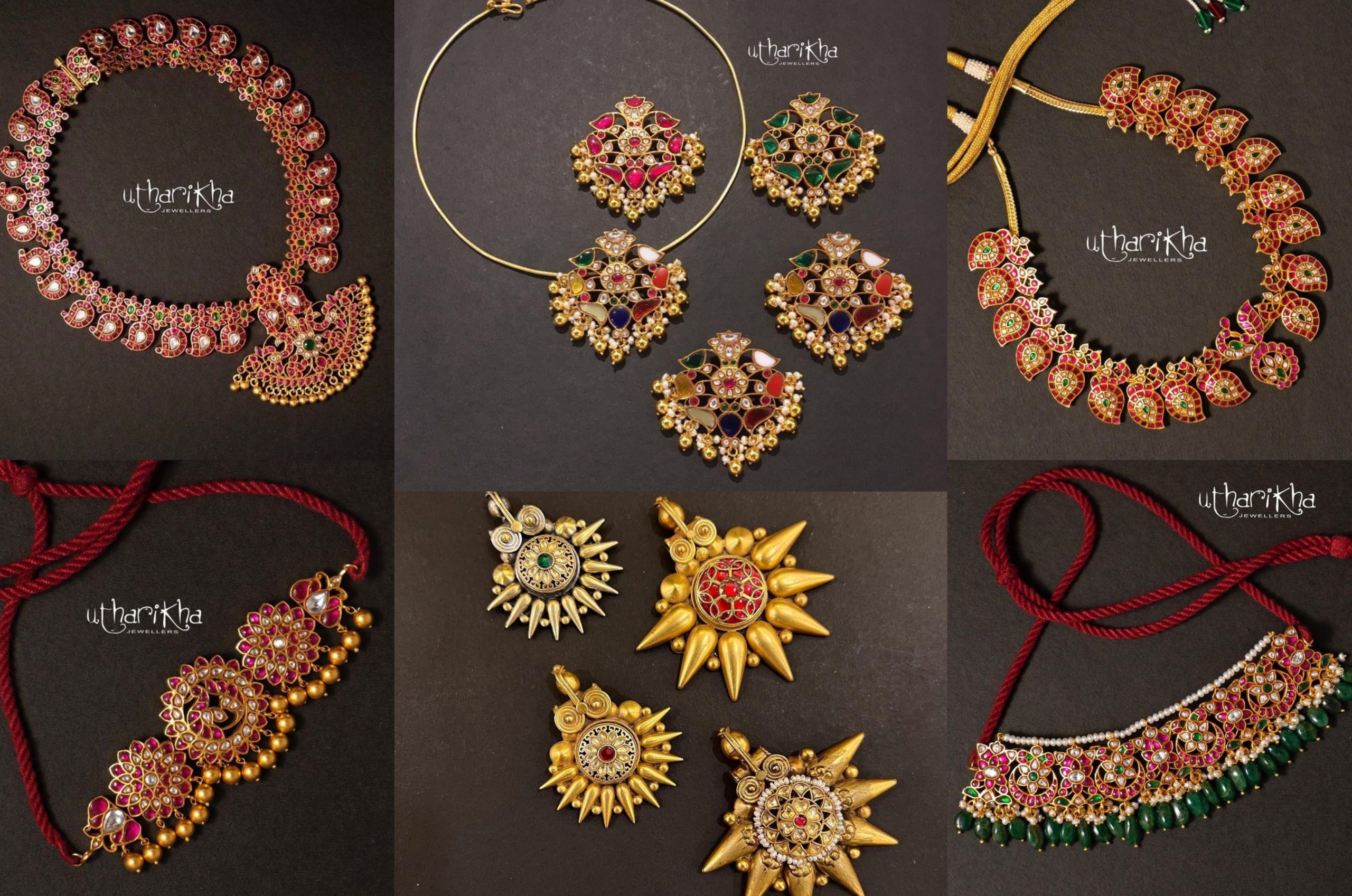 Kemp-Studded Stylish Jewellery Collection by Utharikha Jewellers