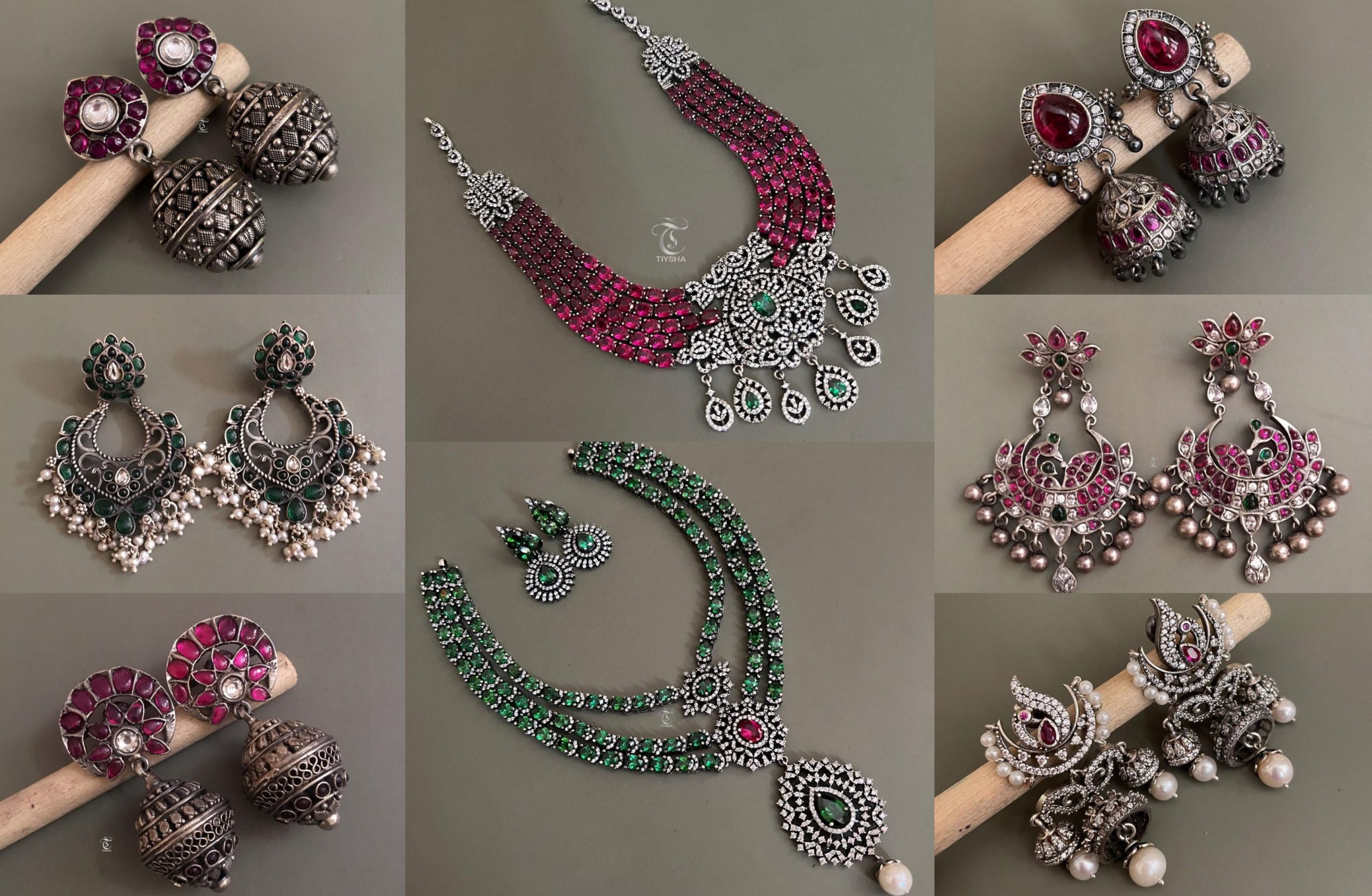 Stone-Studded 92.5 Pure Silver Antique Jewellery Collection by TIYSHA!